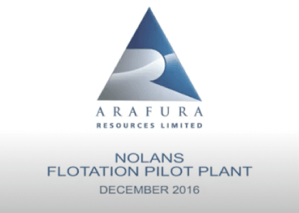 Nolans Flotation Pilot Plant - December 2016